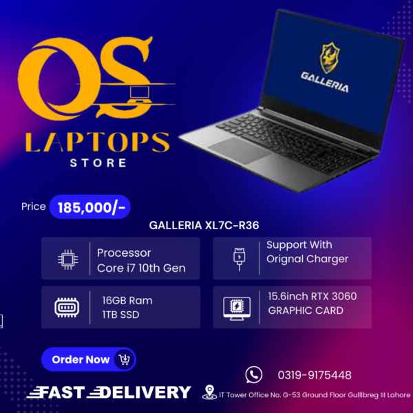 GALLERIA XL7C-R36 Gaming Laptop imported never used in pakistan
