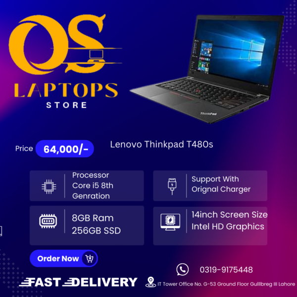 Lenovo Thinkpad T480s Core i5 8th Genration imported never used in Pakistan
