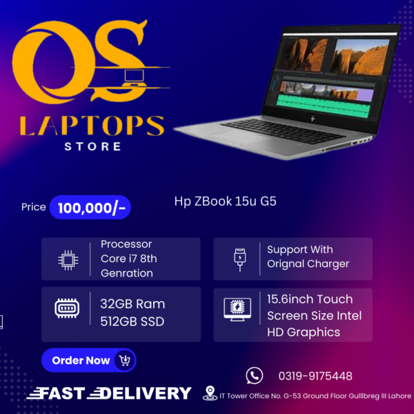 Hp ZBook 15u G5 Core i7 8th Genration imported never used in Pakistan